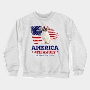 Shih Tzu Flag USA - America 4th Of July Independence Day Crewneck Sweatshirt